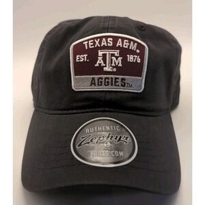 NEW vintage Texas A&M Hat Cap Strap‎ Back  Baseball Cap Black Maroon Patch